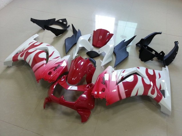 2008-2012 Pink Red Flame Kawasaki ZX250R Motorcycle Replacement Fairings UK Factory 2008-2012 Pink Red Flame Kawasaki ZX250R Motorcycle Replacement Fairings UK Factory