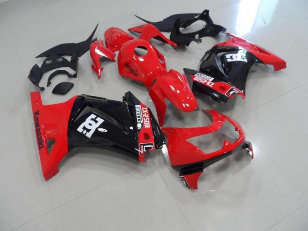 2008-2012 Red Black Kawasaki ZX250R Replacement Fairings UK Factory 2008-2012 Red Black Kawasaki ZX250R Replacement Fairings UK Factory