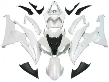 2008-2016 Pearl White Yamaha YZF R6 Bike Fairings UK Factory