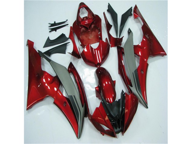 2008-2016 Red Grey Yamaha YZF R6 Motorcycle Fairings Kits UK Factory 2008-2016 Red Grey Yamaha YZF R6 Motorcycle Fairings Kits UK Factory