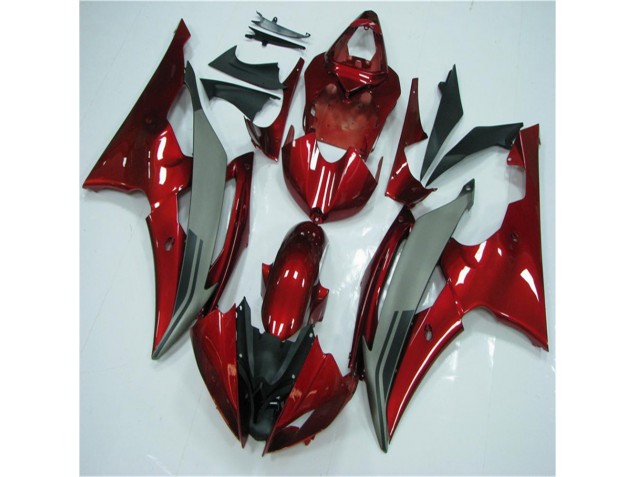 2008-2016 Red Grey Yamaha YZF R6 Motorcycle Fairings Kits UK Factory 2008-2016 Red Grey Yamaha YZF R6 Motorcycle Fairings Kits UK Factory