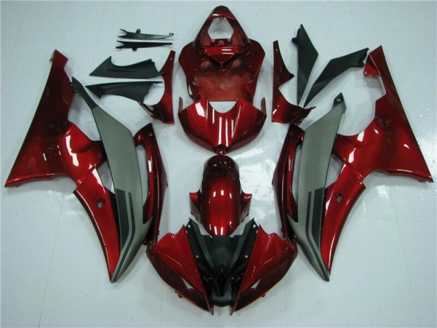 2008-2016 Red Grey Yamaha YZF R6 Motorcycle Fairings Kits UK Factory 2008-2016 Red Grey Yamaha YZF R6 Motorcycle Fairings Kits UK Factory