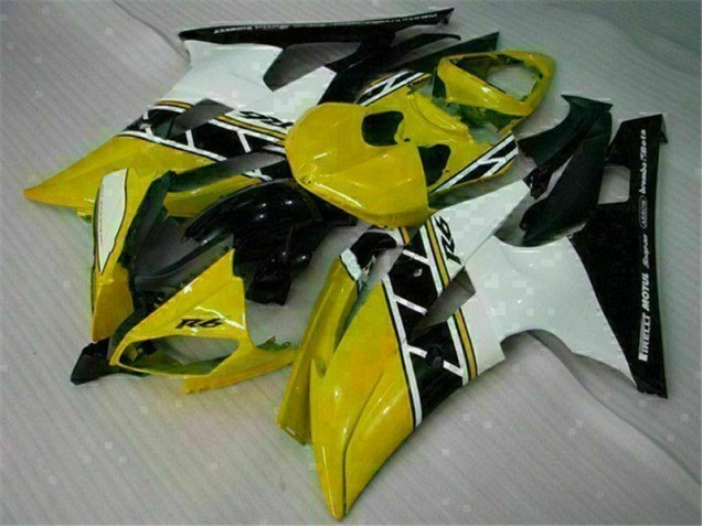2008-2016 Yellow White Yamaha YZF R6 Motorcycle Replacement Fairings UK Factory