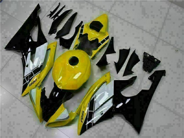 2008-2016 Yellow Black Yamaha YZF R6 Motorcycle Fairings Kits UK Factory 2008-2016 Yellow Black Yamaha YZF R6 Motorcycle Fairings Kits UK Factory