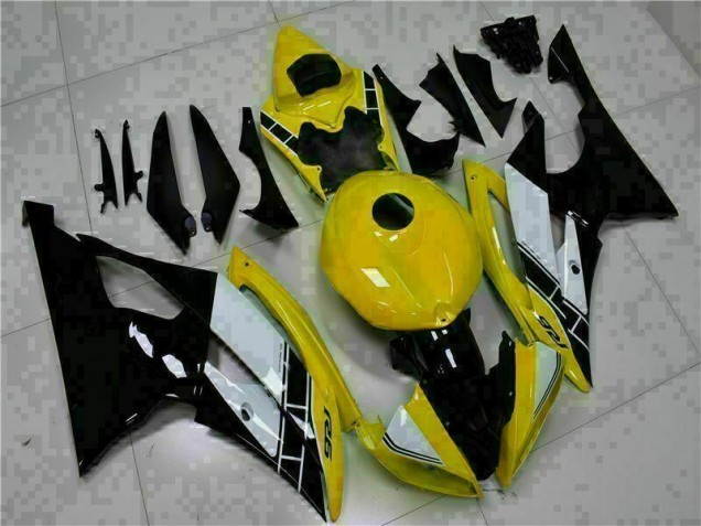 2008-2016 Yellow Black Yamaha YZF R6 Motorcycle Fairings Kits UK Factory 2008-2016 Yellow Black Yamaha YZF R6 Motorcycle Fairings Kits UK Factory