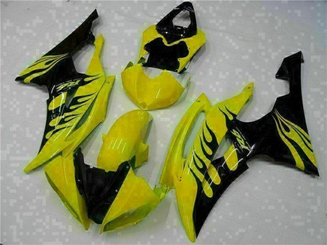 2008-2016 Yellow Black Yamaha YZF R6 Motorcycle Fairing Kits UK Factory