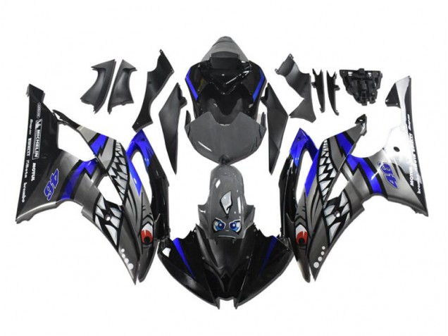 2008-2016 Grey Blue Shark Yamaha YZF R6 Motorcycle Fairing Kit UK Factory 2008-2016 Grey Blue Shark Yamaha YZF R6 Motorcycle Fairing Kit UK Factory