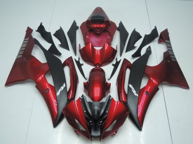 2008-2016 Candy Red and Black Yamaha YZF R6 Bike Fairings UK Factory