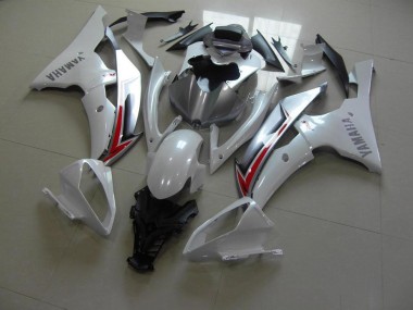 2008-2016 Pearl White Silver Yamaha YZF R6 Moto Fairings UK Factory
