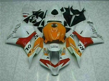 2009-2012 White Orange Honda CBR600RR Motorcycle Fairings MF1234 UK Factory