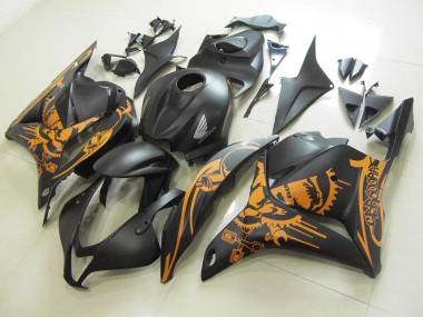 2009-2012 Matte Black Orange Sticker Honda CBR600RR Motorcycle Fairings UK Factory
