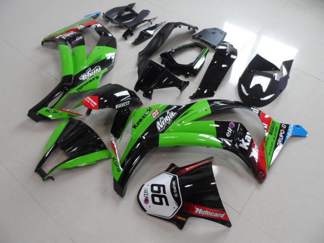 2011-2015 Green Black with Number 66 Kawasaki ZX10R Motorcyle Fairings UK Factory 2011-2015 Green Black with Number 66 Kawasaki ZX10R Motorcyle Fairings UK Factory