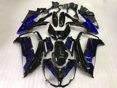 2012-2016 Black Blue Flame Kawasaki Ninja EX650 Motorcycle Fairings MF2163 UK Factory