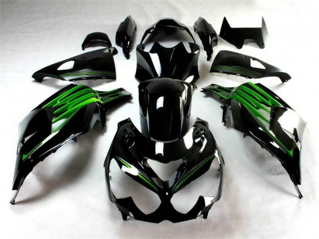 2012-2021 Black Green Kawasaki ZX14R ZZR1400 Motorcylce Fairings UK Factory