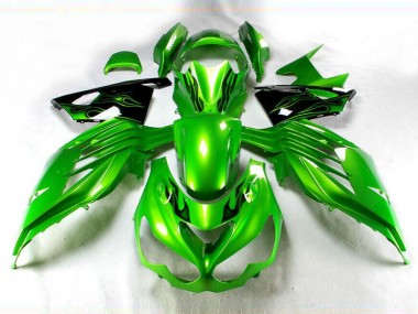2012-2017 Green Black Kawasaki ZX14R Motorcycle Fairings MF0671 UK Factory