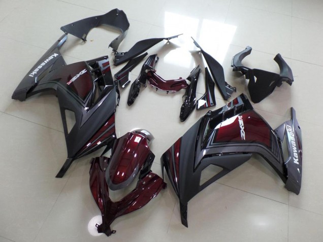 2013-2016 Dark Red and Grey Kawasaki ZX300R Motorcycle Fairings UK Factory 2013-2016 Dark Red and Grey Kawasaki ZX300R Motorcycle Fairings UK Factory