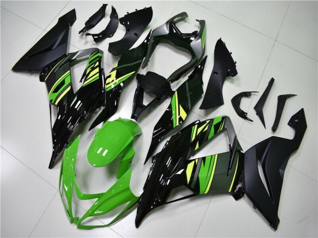 2013-2018 Green Black Kawasaki ZX6R Replacement Fairings UK Factory 2013-2018 Green Black Kawasaki ZX6R Replacement Fairings UK Factory