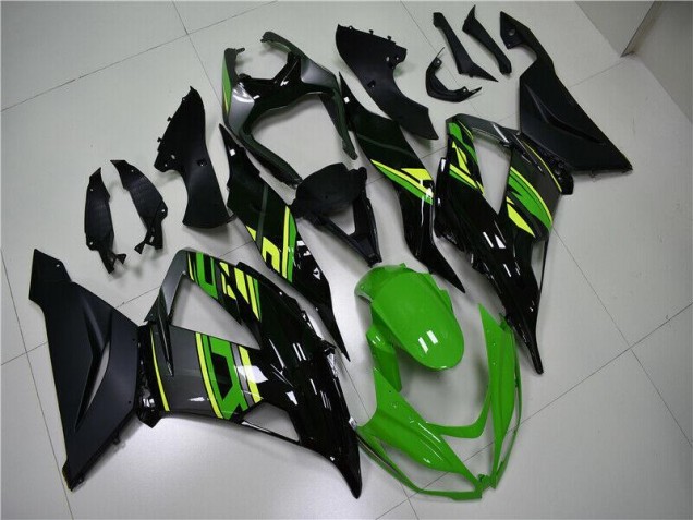 2013-2018 Green Black Kawasaki ZX6R Replacement Fairings UK Factory 2013-2018 Green Black Kawasaki ZX6R Replacement Fairings UK Factory