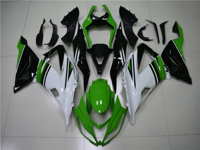 2013-2018 Green White Black Kawasaki ZX6R Motor Fairings UK Factory 2013-2018 Green White Black Kawasaki ZX6R Motor Fairings UK Factory
