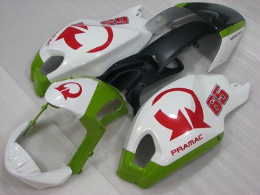 2008-2012 White Red PRAMAC 65 Ducati Monster 696 Motorcylce Fairings UK Factory