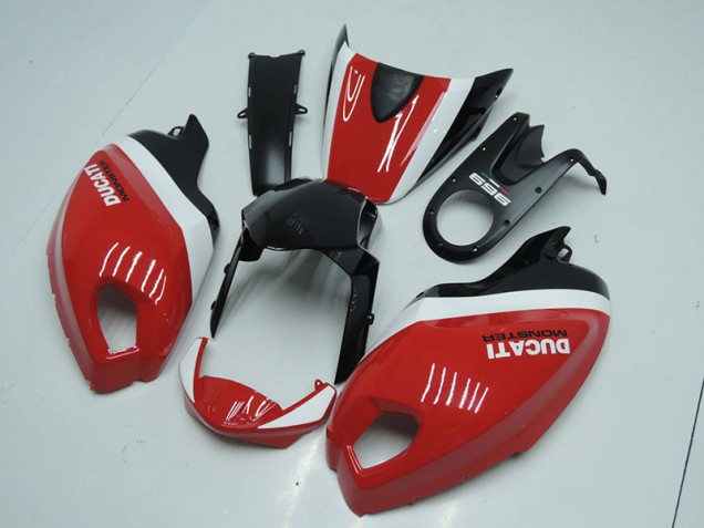 2008-2012 Black Red Monster Ducati Monster 696 Motorcycle Fairing Kits UK Factory 2008-2012 Black Red Monster Ducati Monster 696 Motorcycle Fairing Kits UK Factory