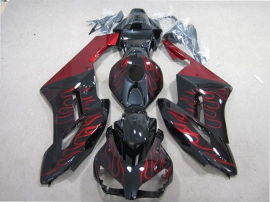 2004-2005 Black Red Flame Honda CBR1000RR Bike Fairings UK Factory