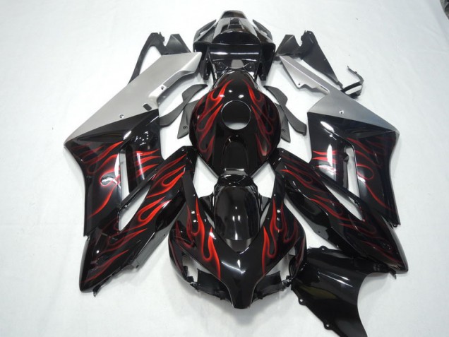 2004-2005 Black Red Flame Honda CBR1000RR Motorbike Fairing UK Factory
