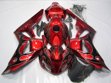 2006-2007 Red Black Flame Honda CBR1000RR Replacement Motorcycle Fairings UK Factory