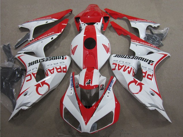 2006-2007 White Red PRAMAC Honda CBR1000RR Moto Fairings UK Factory