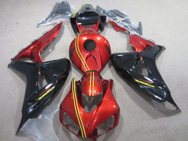 2006-2007 Black Red Yellow Honda CBR1000RR Motorcycle Fairing Kit UK Factory