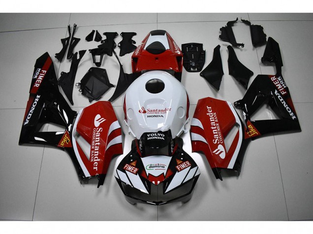 2012-2016 Black White Red Santander Honda CBR1000RR Moto Fairings UK Factory 2012-2016 Black White Red Santander Honda CBR1000RR Moto Fairings UK Factory