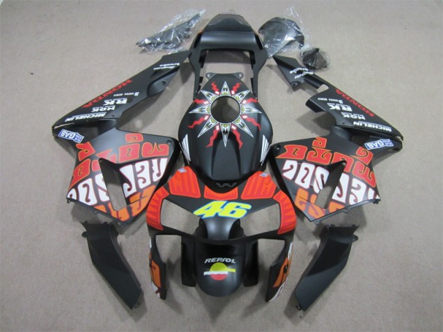 2003-2004 Black Red Repsol 46 Honda CBR600RR Motorcycle Bodywork UK Factory 2003-2004 Black Red Repsol 46 Honda CBR600RR Motorcycle Bodywork UK Factory
