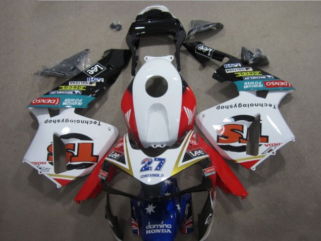 2005-2006 White Red Blue Lee 27 Honda CBR600RR Moto Fairings UK Factory 2005-2006 White Red Blue Lee 27 Honda CBR600RR Moto Fairings UK Factory