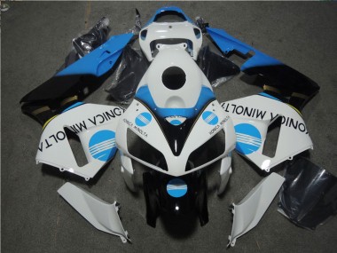 2005-2006 White Blue Konica Minolta Honda CBR600RR Motorcycle Fairing Kits UK Factory