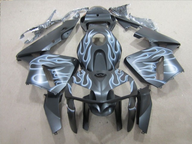 2005-2006 Black Silver Flame Honda CBR600RR Replacement Motorcycle Fairings UK Factory 2005-2006 Black Silver Flame Honda CBR600RR Replacement Motorcycle Fairings UK Factory
