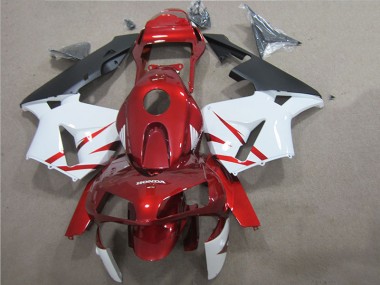 2005-2006 Red White Honda CBR600RR Motorcycle Fairings UK Factory