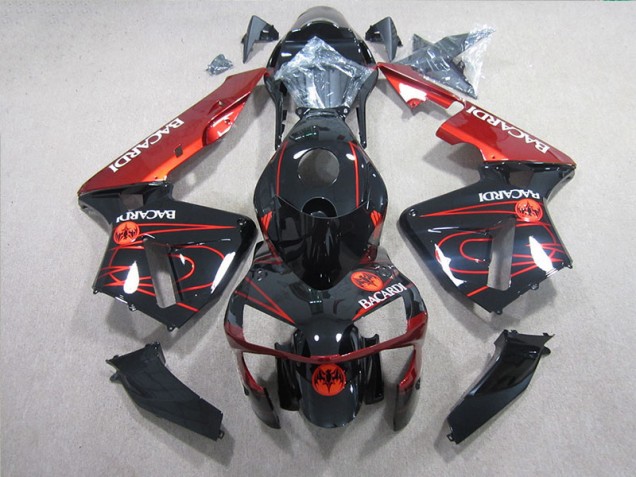 2005-2006 Black Red BACARDI Honda CBR600RR Motorcycle Fairings UK Factory 2005-2006 Black Red BACARDI Honda CBR600RR Motorcycle Fairings UK Factory