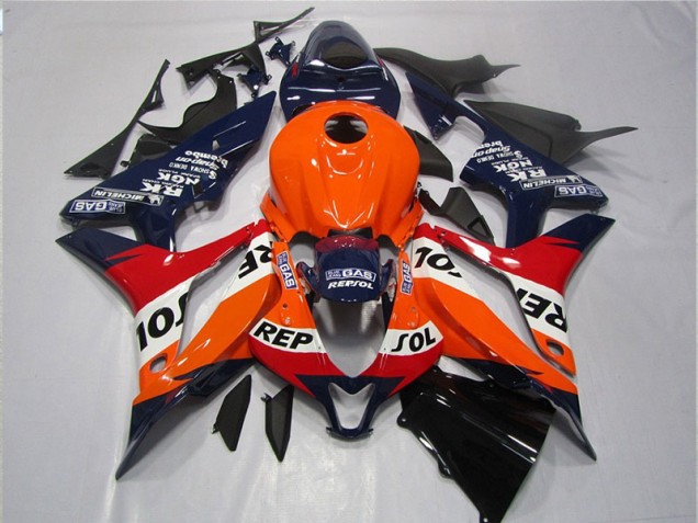 2007-2008 Orange Blue Black Repsol Honda CBR600RR Motorcycle Fairings UK Factory 2007-2008 Orange Blue Black Repsol Honda CBR600RR Motorcycle Fairings UK Factory