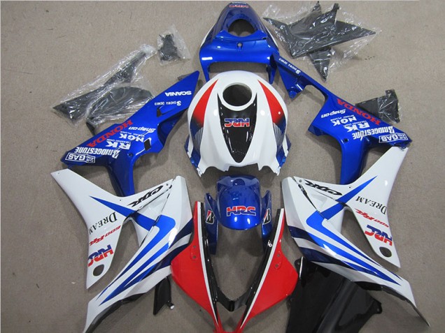 2007-2008 Blue White Red HRC Honda CBR600RR Motorcycle Fairing UK Factory 2007-2008 Blue White Red HRC Honda CBR600RR Motorcycle Fairing UK Factory