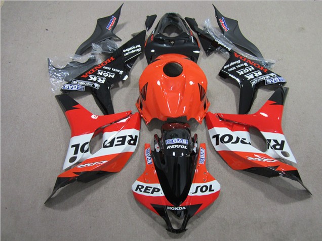2007-2008 Orange Black Repsol Honda CBR600RR Bike Fairing Kit UK Factory 2007-2008 Orange Black Repsol Honda CBR600RR Bike Fairing Kit UK Factory