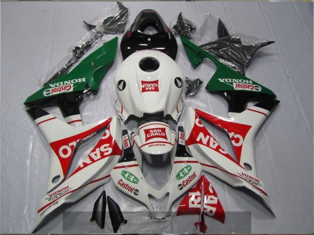 2007-2008 White Red Green San Carlo Castrol Honda CBR600RR Motorcyle Fairings UK Factory 2007-2008 White Red Green San Carlo Castrol Honda CBR600RR Motorcyle Fairings UK Factory
