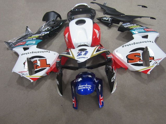2007-2008 White Red Blue Honda CBR600RR Motorcycle Fairings Kit UK Factory 2007-2008 White Red Blue Honda CBR600RR Motorcycle Fairings Kit UK Factory