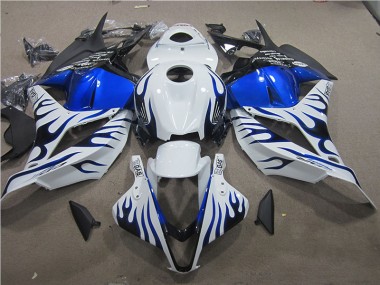 2009-2012 White Blue Flame Honda CBR600RR Bike Fairings UK Factory