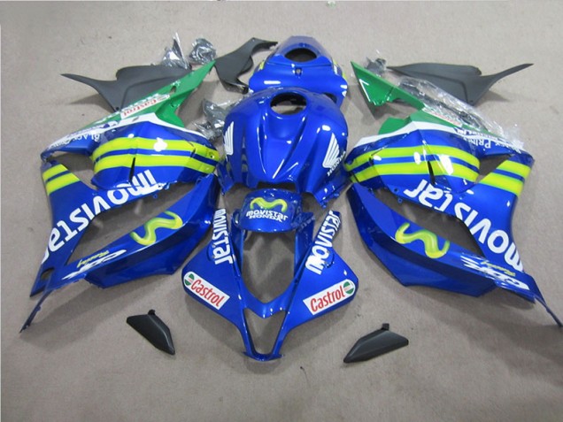 2009-2012 Blue White Movistar Honda CBR600RR Bike Fairings UK Factory 2009-2012 Blue White Movistar Honda CBR600RR Bike Fairings UK Factory