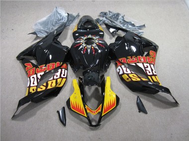 2009-2012 Black Yellow Honda CBR600RR Replacement Motorcycle Fairings UK Factory