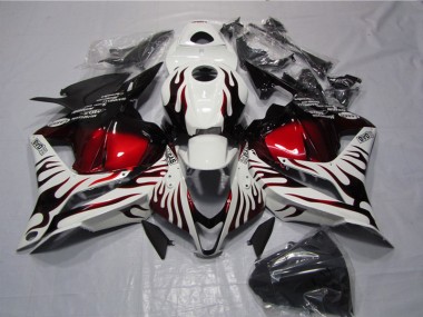 2009-2012 White Black Red Flame Honda CBR600RR Replacement Fairings UK Factory