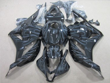 2009-2012 Black Silver Flame Honda CBR600RR Motorcycle Fairings UK Factory