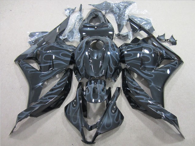 2009-2012 Black Silver Flame Honda CBR600RR Motorcycle Fairings UK Factory 2009-2012 Black Silver Flame Honda CBR600RR Motorcycle Fairings UK Factory