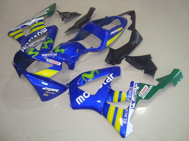 2000-2001 Blue Movistar Castrol Honda CBR900RR 929 Motorcycle Fairings Kit UK Factory 2000-2001 Blue Movistar Castrol Honda CBR900RR 929 Motorcycle Fairings Kit UK Factory
