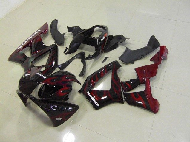 2000-2001 Black Red Flame Honda CBR900RR 929 Motorcylce Fairings UK Factory 2000-2001 Black Red Flame Honda CBR900RR 929 Motorcylce Fairings UK Factory